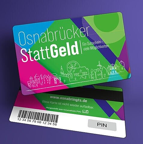 Das Osnabrücker StattGeld in Checkkarten-Format 