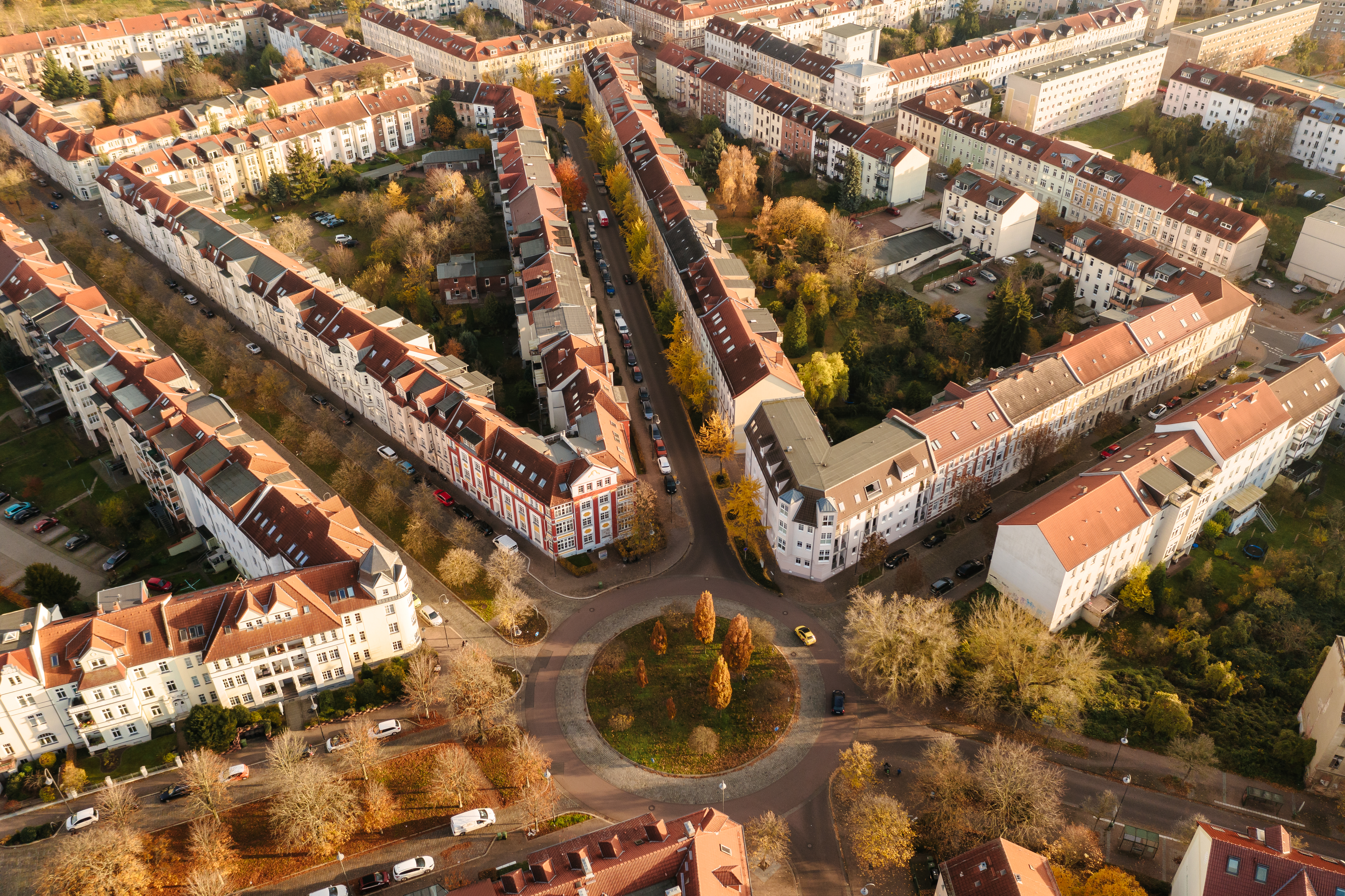 Luftbild von Dessau Nord im Herbst