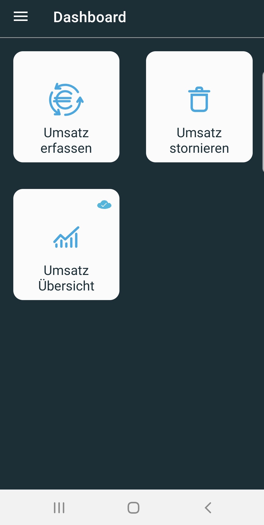 AVS Umsatz-Scan App: Dashboard