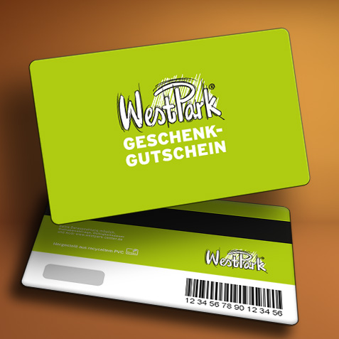 Geschenkgutschein WestPark - Vorder- und Rückseite.